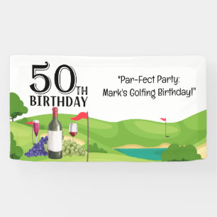Golfer 50th Birthday Party Banner