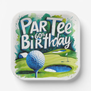 Golfer 60th Birthday Paper Plate