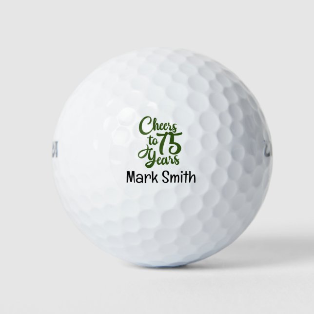 Golfer 75th Birthday  Golf Balls (Front)