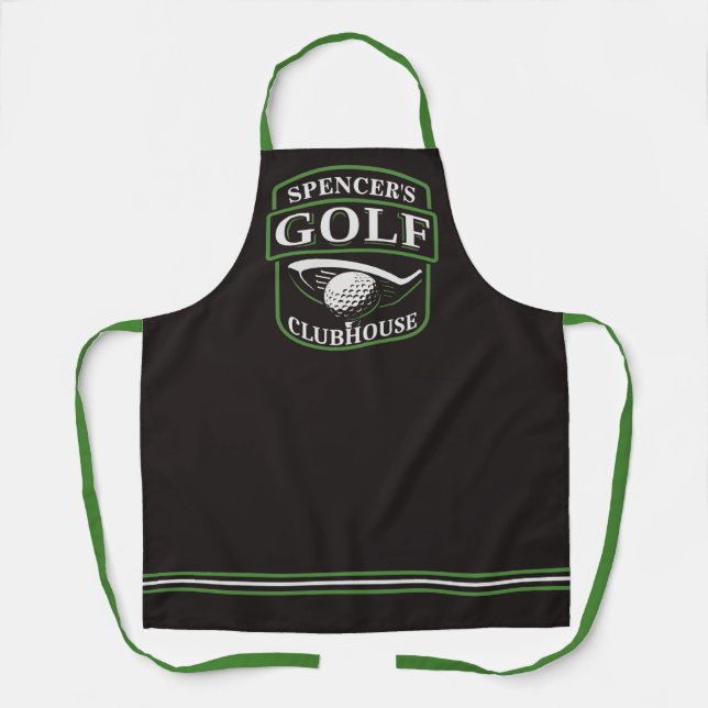 Golfer ADD NAME Pro Golf Player Club Clubhouse Apron (Front)