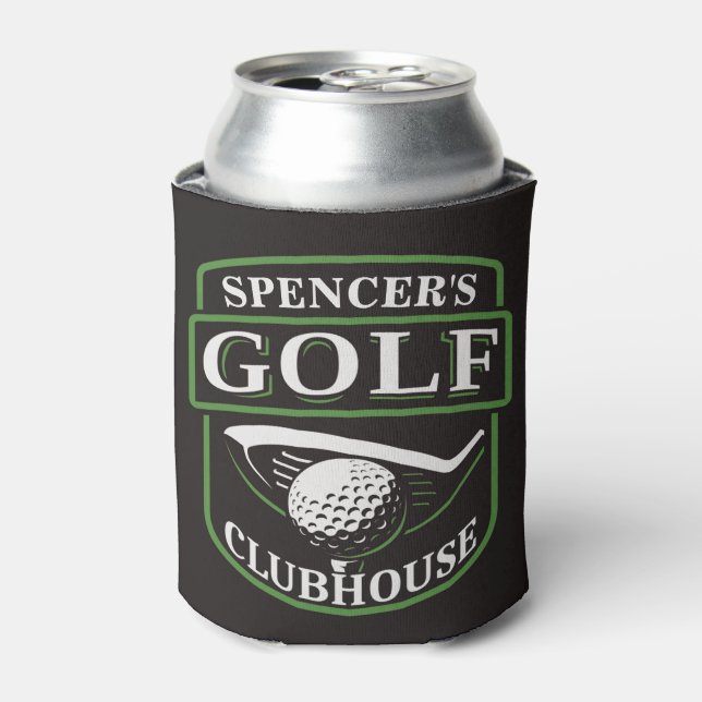 Golfer ADD NAME Pro Golf Player Club Clubhouse Can Cooler (Can Front)