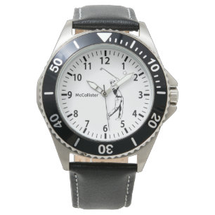 Golfer and Personalised name and year Watch