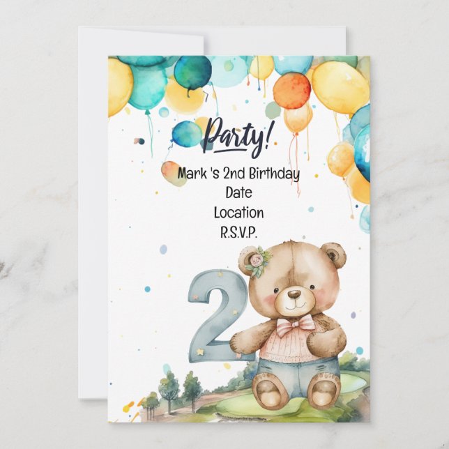 Golfer Baby 2nd  Birthday Save the Date Boy Invitation (Front)