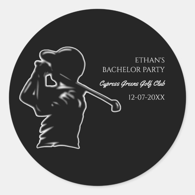 Golfer Bachelor Party Golfing trip Classic Stylish Round Sticker (Front)
