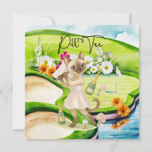 Golfer Bachelorette  Party for Cat Lovers Invitation
