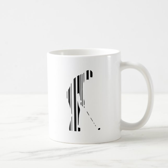 GOLFER BAR CODE Golf Golfing Sports Pattern Design Coffee Mug (Right)
