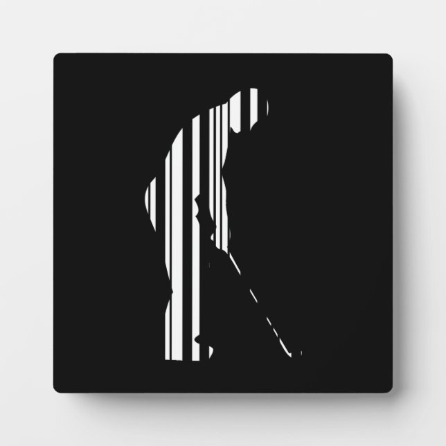GOLFER BAR CODE Golf Golfing Sports Pattern Design Plaque (Front)