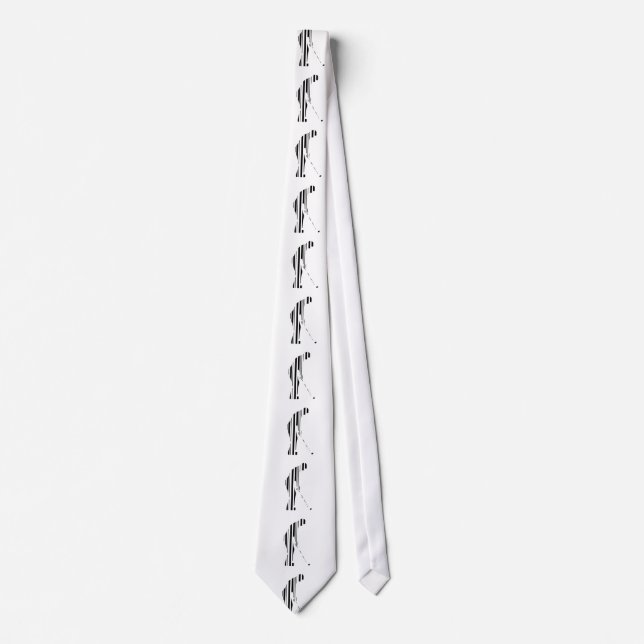 GOLFER BAR CODE Golf Golfing Sports Pattern Design Tie (Front)