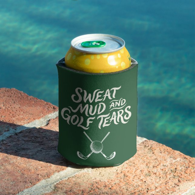 Golfer Beer Can Cooler - Custom Sweat Mud Golf (In Situ Pool)