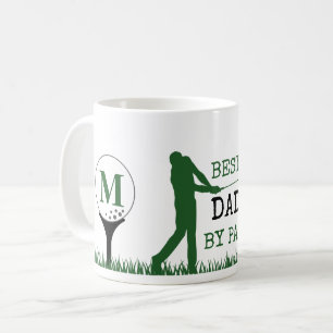 Golfer BEST DAD BY PAR Monogram Coffee Mug