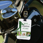 Golfer BEST GRANDPA BY PAR 3 Photo Personalised Luggage Tag<br><div class="desc">Create a unique, personalised photo luggage tag or golf bag ID tag for the golfer grandpa featuring 3 photos of his grandkids and the funny golf saying title BEST GRANDPA BY PAR and personalised with his name or monogram. Makes a memorable, meaningful grandpa gift for his birthday, Grandparents Day, Father's...</div>