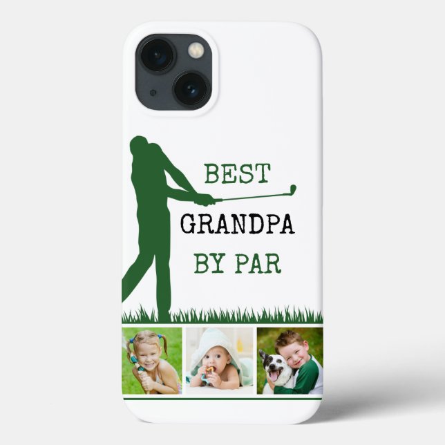 Golfer BEST GRANDPA BY PAR 3 Photos Case-Mate iPhone Case (Back)