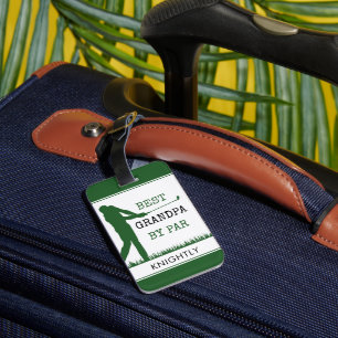 Golfer BEST GRANDPA BY PAR Personalised Luggage Tag