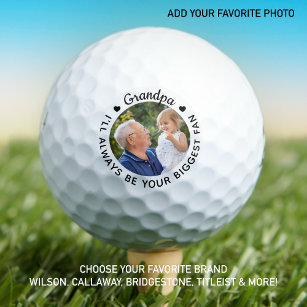 Golfer Biggest Fan - GRANDPA - Personalised Photo Golf Balls