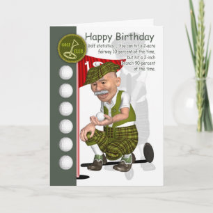 Golfer Birthday Greeting Card With Humour