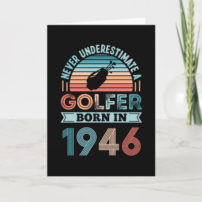 Golfer born 1946 Golfing 80th Birthday Gift Dad Card (Front)