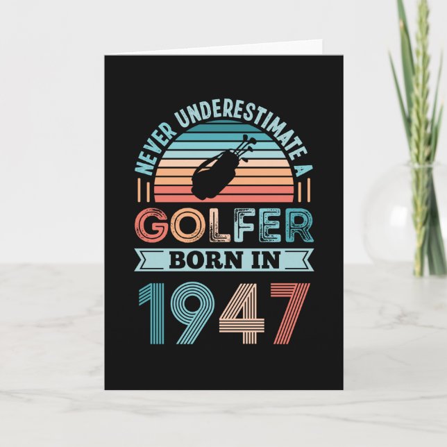 Golfer born 1947 Golfing 80th Birthday Gift Dad Card (Front)