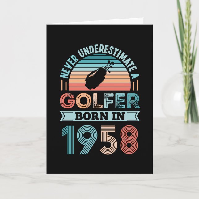 Golfer born 1958 Golfing 70th Birthday Gift Dad Card (Front)
