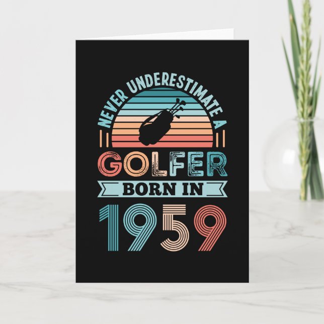 Golfer born 1959 Golfing 70th Birthday Gift Dad Card (Front)