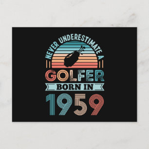 Golfer born 1959 Golfing 70th Birthday Gift Dad Postcard