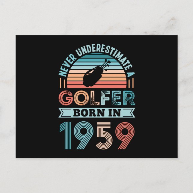 Golfer born 1959 Golfing 70th Birthday Gift Dad Postcard (Front)
