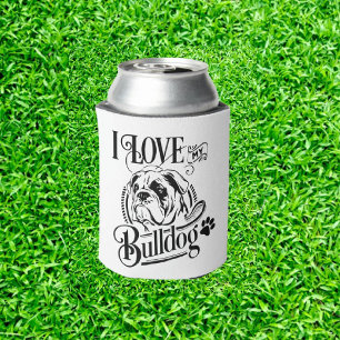 Golfer Bulldog Can Cooler