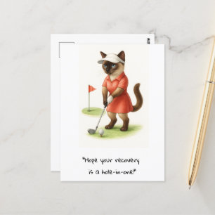 Golfer Cat lovers get well soon speedy recovery Postcard