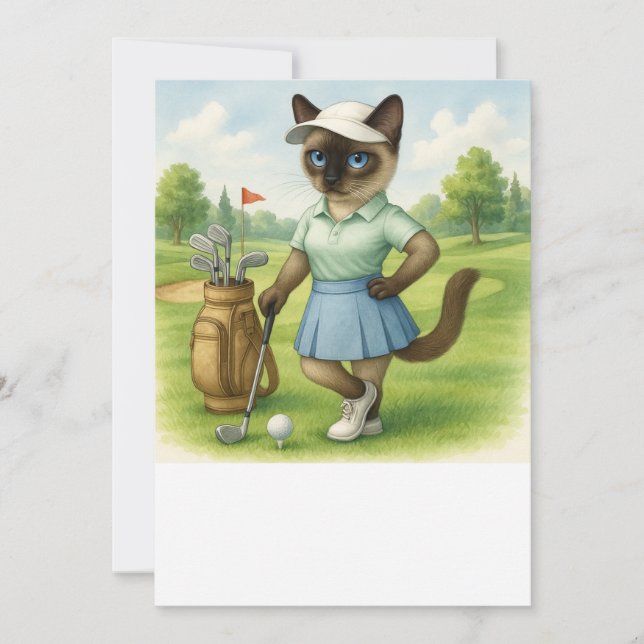 Golfer Cat  tournament Invitation (Front)