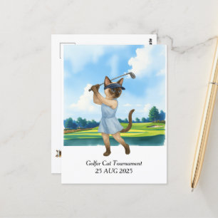 Golfer Cat  tournament Postcard
