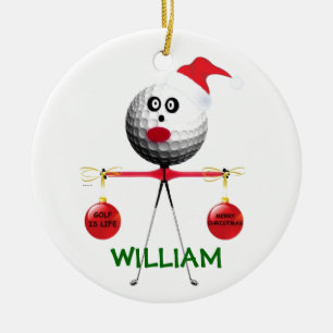 Golfer Christmas Ceramic Tree Decoration