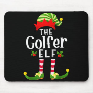 Golfer Christmas Elf Matching Pajama X-mas Party  Mouse Mat