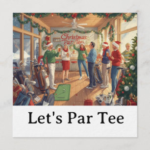 Golfer Christmas Par-Tee Invitation