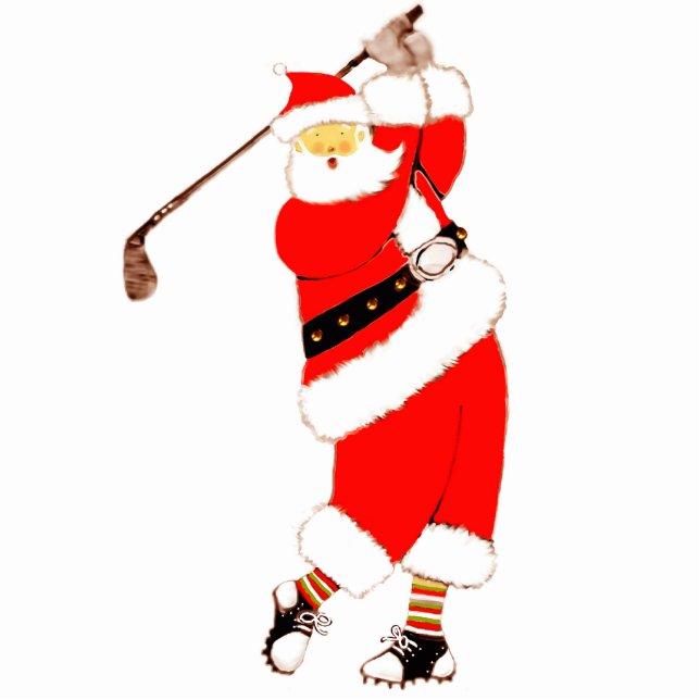 golfer Christmas Standing Photo Sculpture (Front)