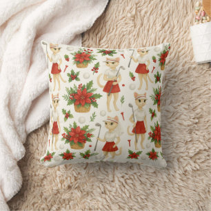 Golfer Christmas themed for lady golfer cat lover Cushion