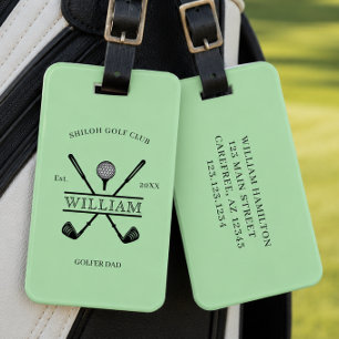 Golfer Cross Club Luggage Tag