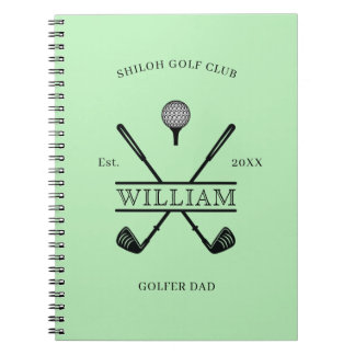 Golfer Cross Club Progress Log Notebook