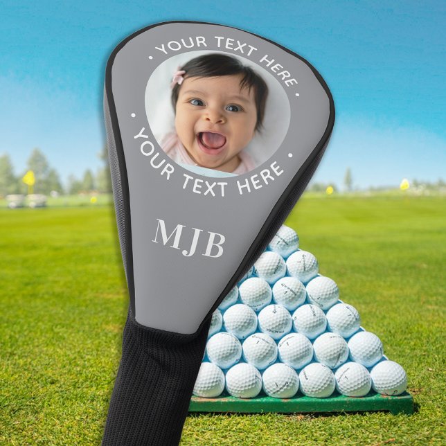 Golfer Custom Photo Personalised Monogram Driver Golf Head Cover (Creator Uploaded)