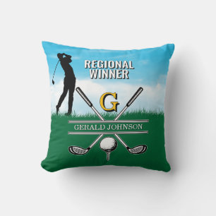 Golfer Customised Monogram Design Cushion