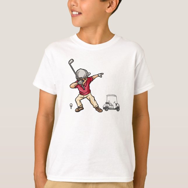 Golfer dabbing next to golf cart T-Shirt (Front)