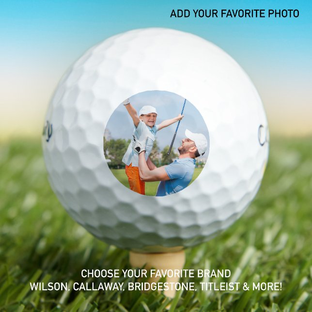 Golfer Dad Father Daughter Personalised Photo Golf Balls (Creator Uploaded)
