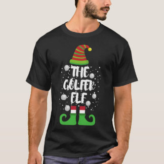 Golfer Elf Family Christmas Party Funny Christmas T-Shirt