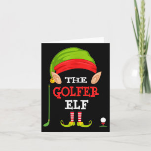 Golfer Elf Matching Family Group Christmas Pajama  Card