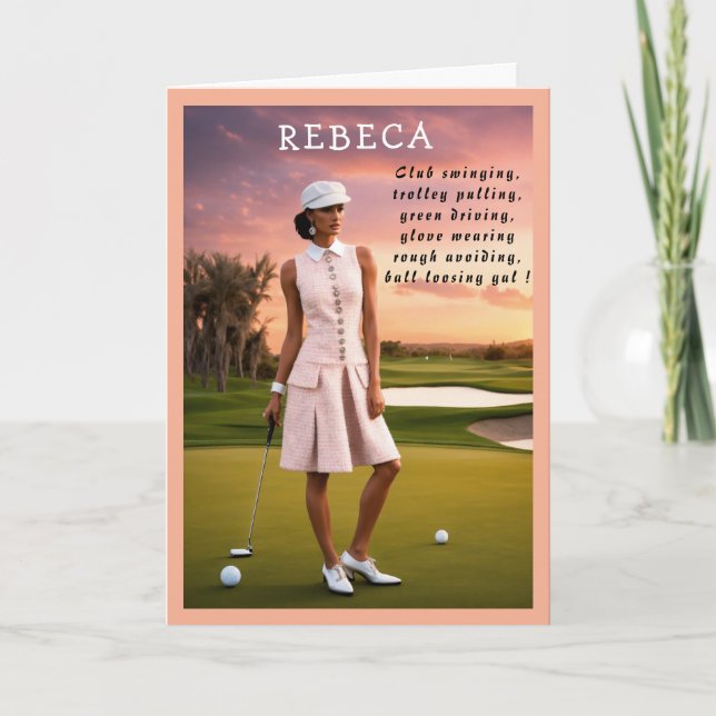 Golfer Funny Birthday cute Golf joke Thank You Card (Front)