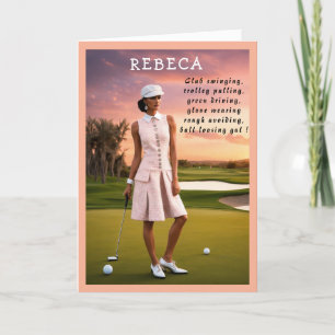 Golfer Funny Birthday cute Golf joke Thank You Card
