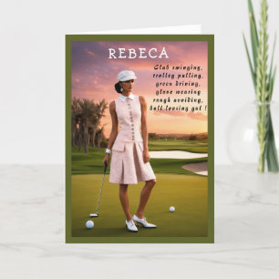 Golfer Funny Birthday cute Golf joke Thank You Card