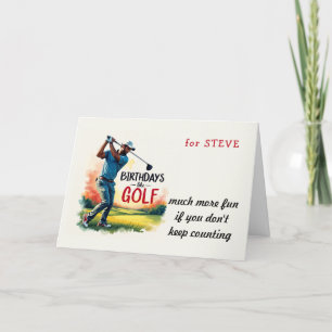 Golfer Funny Birthday wishes Golf joke Thank You Card