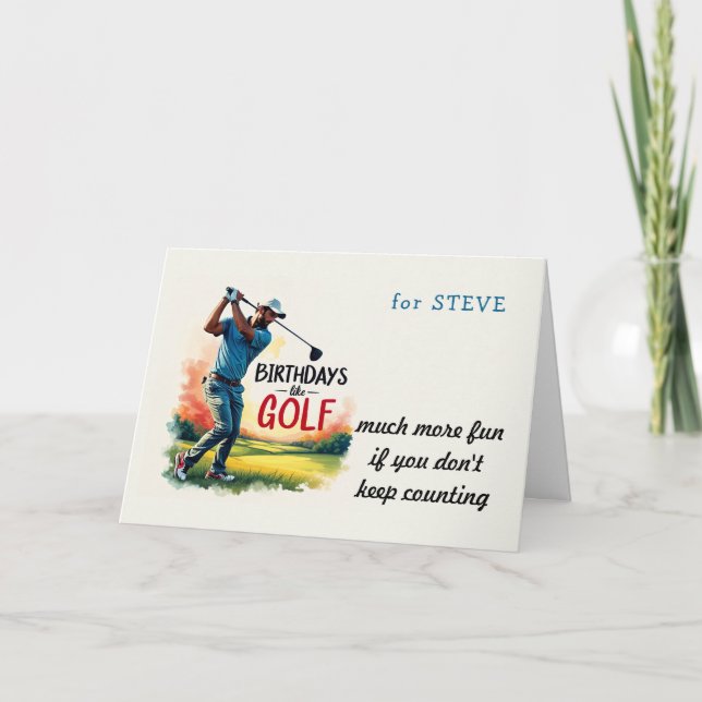 Golfer Funny Birthday wishes Golf joke Thank You Card (Front)