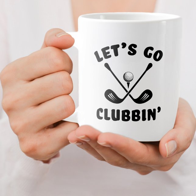 Golfer Funny Golf Club Humour Modern Sports Black  Large Coffee Mug (Golfer Funny Golf Club Humor Modern Sports Black Giant Coffee Mug)