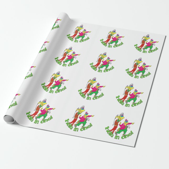 Golfer getting a Hole in one Wrapping Paper (Unrolled)