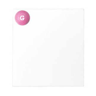 GOLFER GIFT, GIRL GOLFER PINK GIFT NOTEPAD